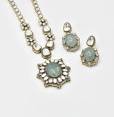 Shaisa Mint Moissanite Necklace Set - The pashm